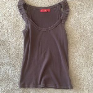 Elle Brown Ribbed Tank